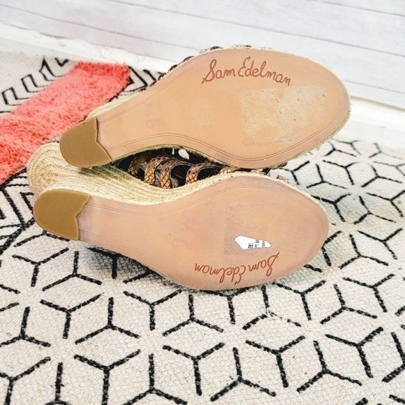 Sam Edelman Annabel Gold Wedge Espadrilles, sz 8 - Picture 11 of 13